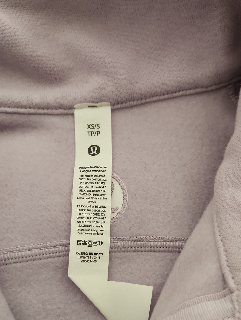NWT Lululemon Scuba Oversized funnel neck Lilac Ether - Picture 3 of 7